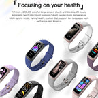 Keep Health Fitness Trackers for Women Men Amoled Step Counter for Android&Ios Alarm Stopwatch Fitness Tracker with Heart Rate Blood Pressure Monitor Calories Burned IP68 Waterproof Step Tracker Watch