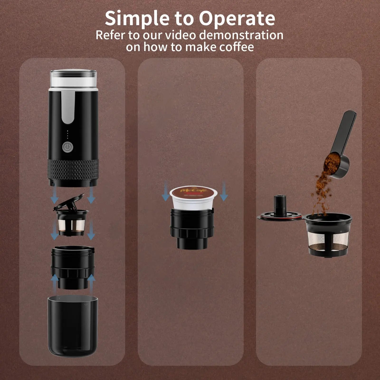 2025 New Portable Coffee Machine / Fit for Coffee Powder and Coffee Capsul
