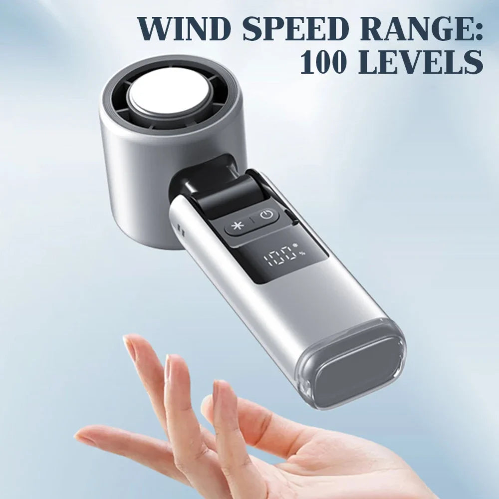 Super Mini Turbo Fan 100 Levels (USB Powered Digital Display for Outdoor Camping Office Dorm)